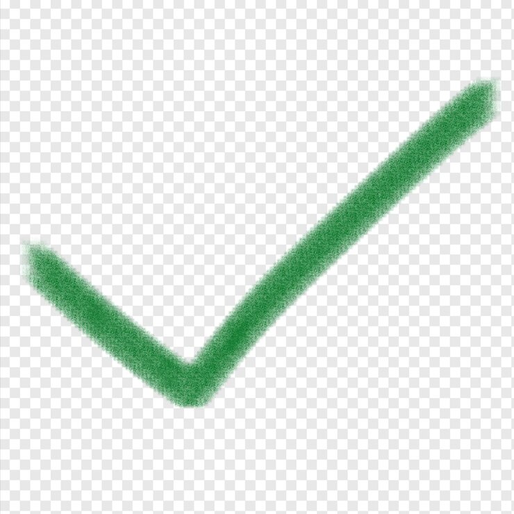 PSD marca de verificación verde png elemento de fondo transparente pinceladas pluma verde