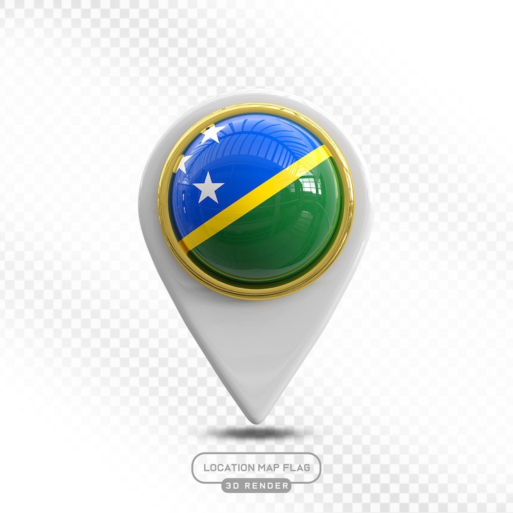 PSD marcador de mapa 3d de las islas salomón