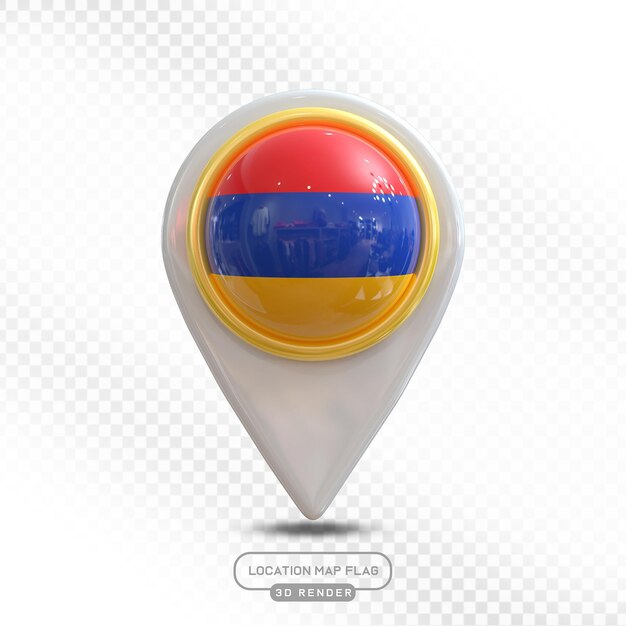 Marcador de mapa de bandera 3D de Armenia