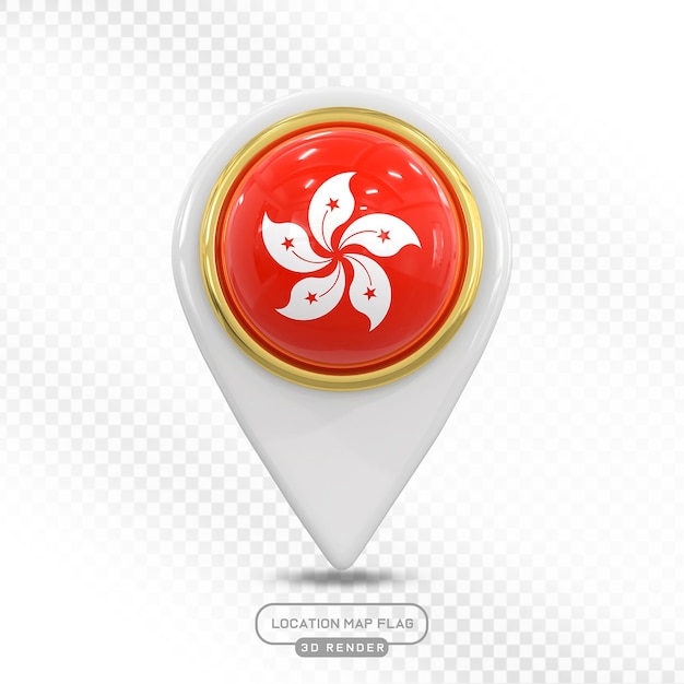 Marcador de mapas 3D de Hong Kong