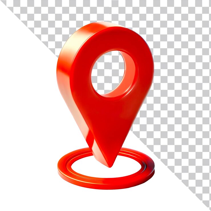 Marcador de pin del mapa tridimensional Marcador rojo del puntero GPS