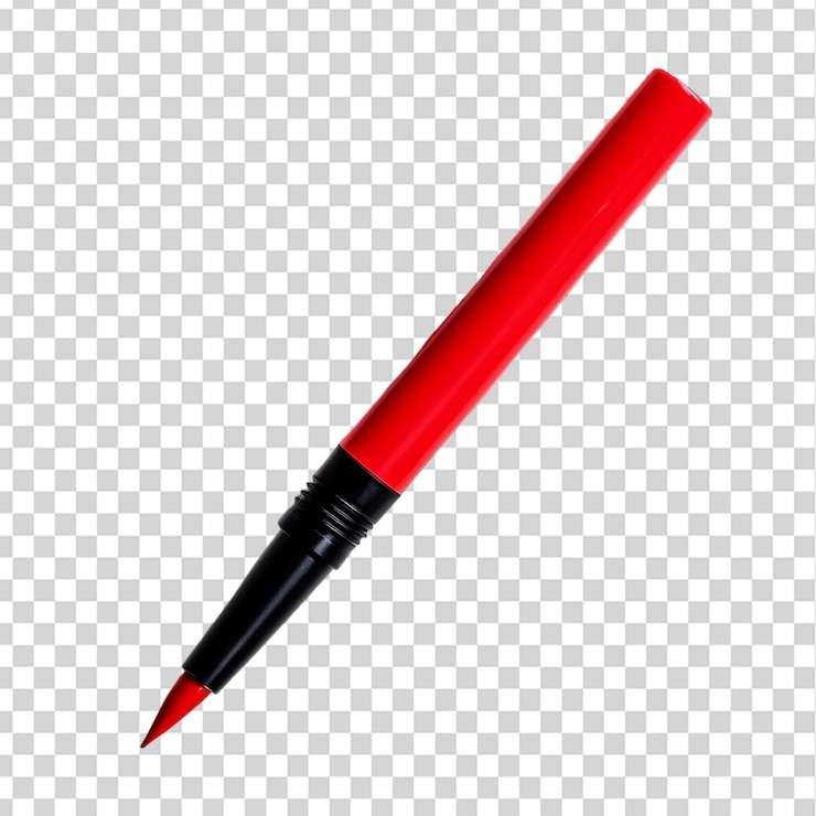 PSD marcador vermelho isolado em fundo transparente