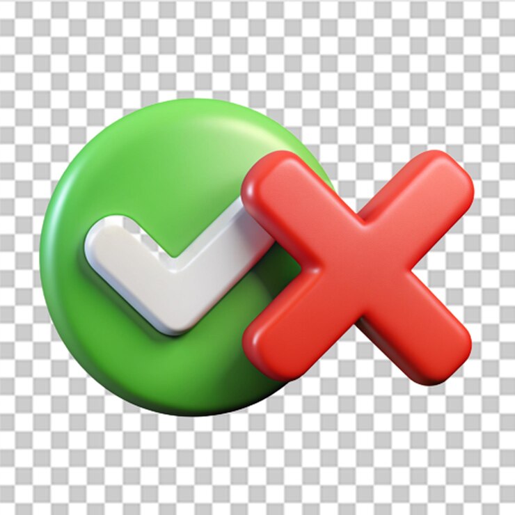 PSD marcas 3d de comprobación y cruz aisladas en fondo blanco sí o no se puede utilizar para muchos propósitos vector de moda y moderno en estilo 3d