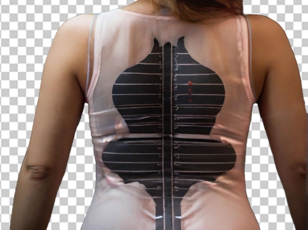 PSD marcas fotográficas são foto gratuita de uma mulher posando enquanto usa um shaperon corporal peito feminino antes da cirurgia plástica mamoplastia