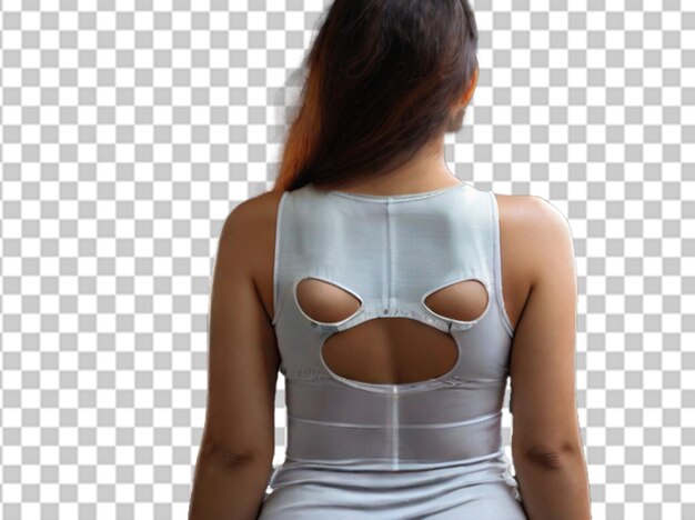 Marcas fotográficas são foto gratuita de uma mulher posando enquanto usa um shaperon corporal peito feminino antes da cirurgia plástica mamoplastia