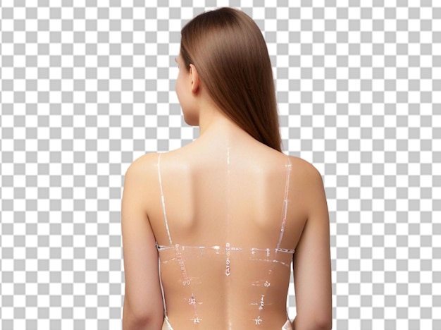 Las marcas fotográficas son fotos gratuitas de la mujer posando mientras lleva un moldeador corporal pecho femenino antes de la cirugía plástica mamoplastia