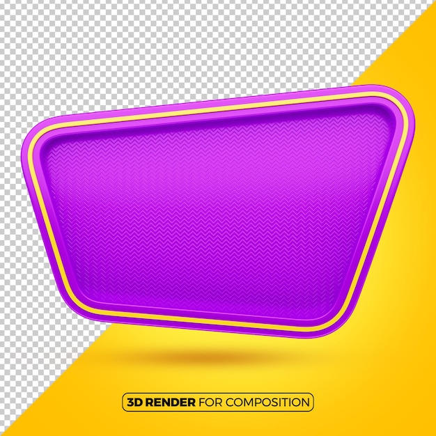 Marco 3D púrpura con textura para la composición