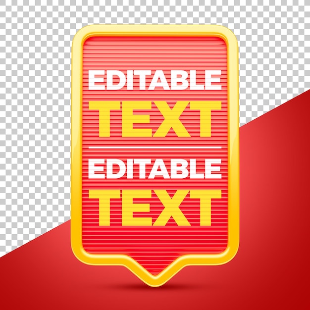 Un marco 3D rojo y amarillo con texto editable