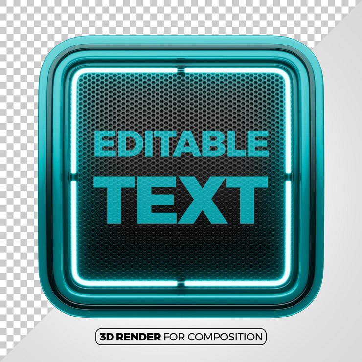 PSD marco 3d con textos editables para la composición