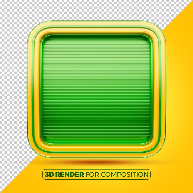 Marco 3d verde para la composición