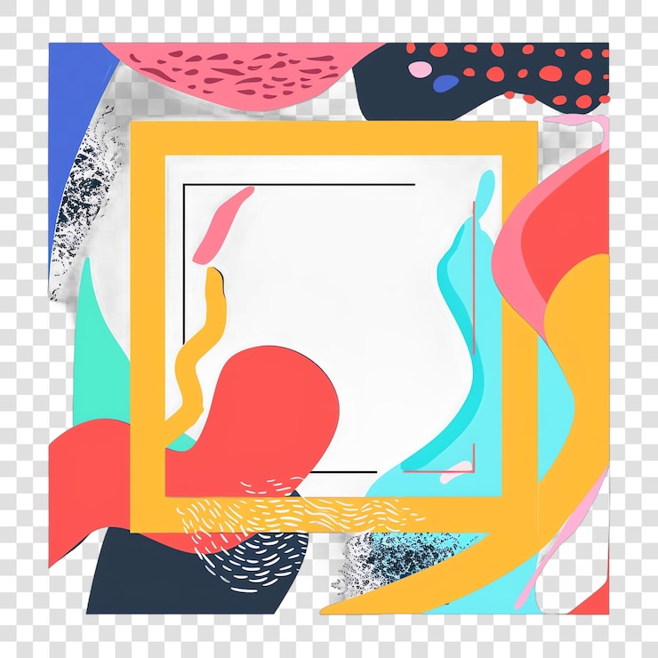 PSD marco de arte digital foto realista aislada sobre un fondo transparente