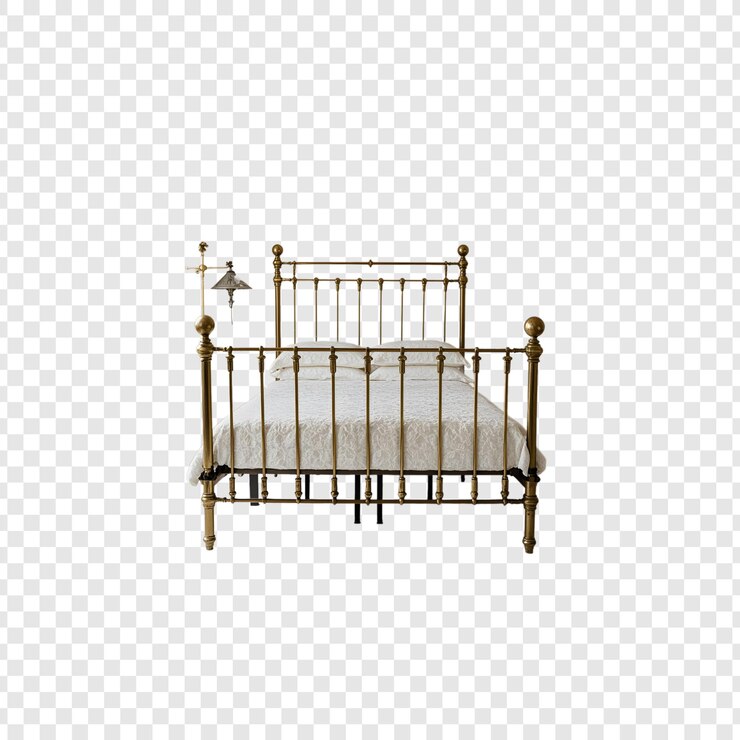 PSD un marco de cama con una sábana blanca y una sábana blanco con una estrella en ella