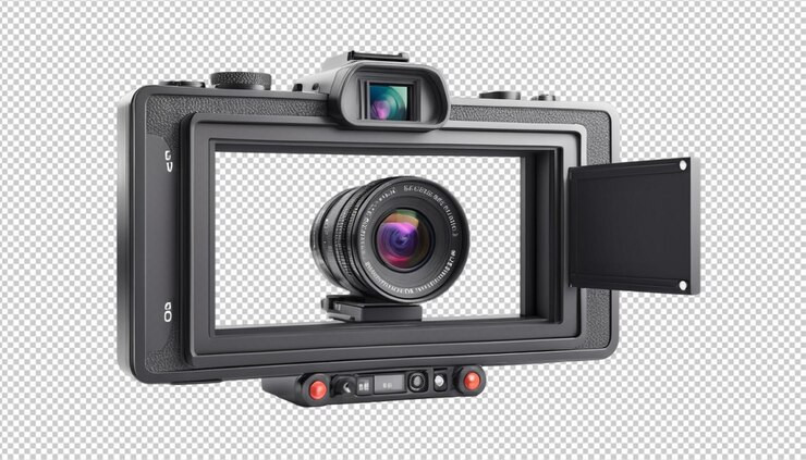 PSD marco de la cámara pantalla de video con visor de recuperación fondo para grabar película pantalla con batería de tiempo de enfoque para vigilancia de videografía plantilla para fotografía cine png