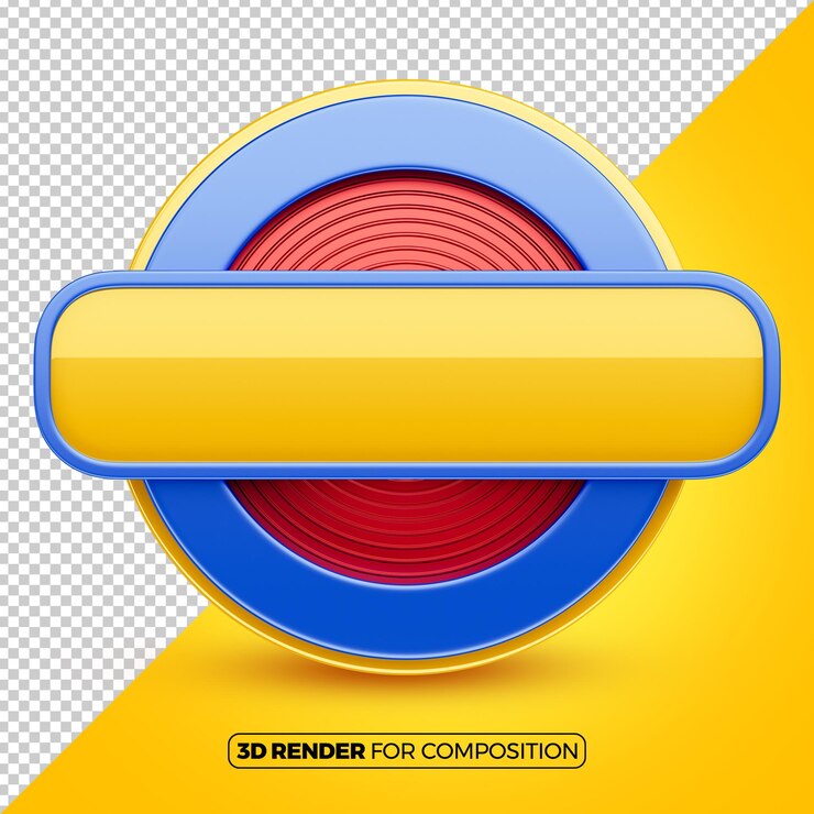 PSD marco circular azul y amarillo 3d para la composición