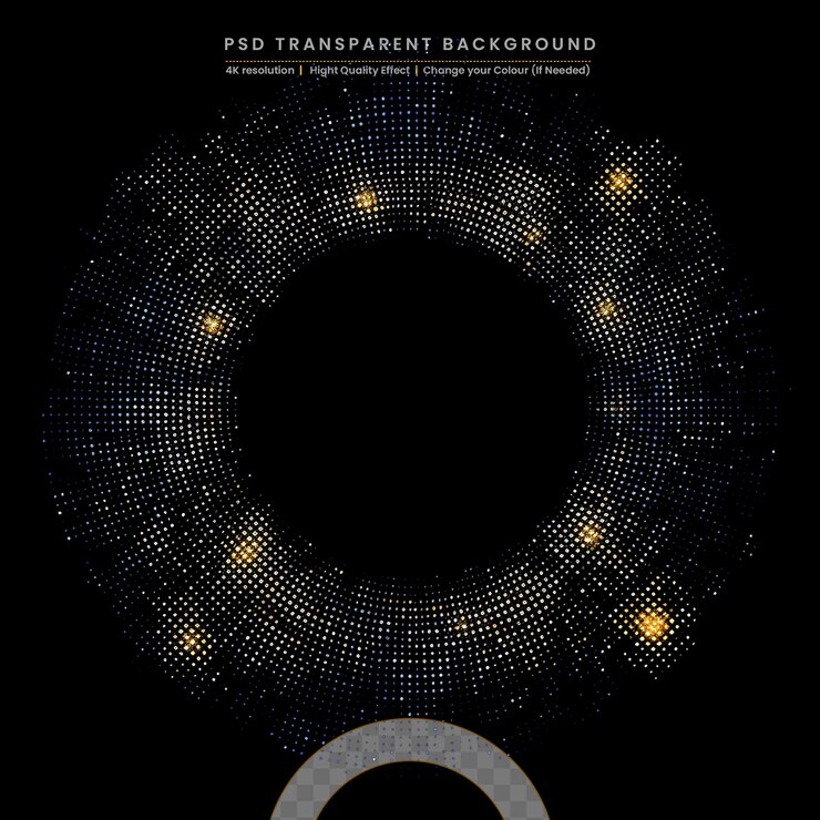 PSD marco circular dorado brillante con espacio para el texto marco dorado brillante sobre fondo negro