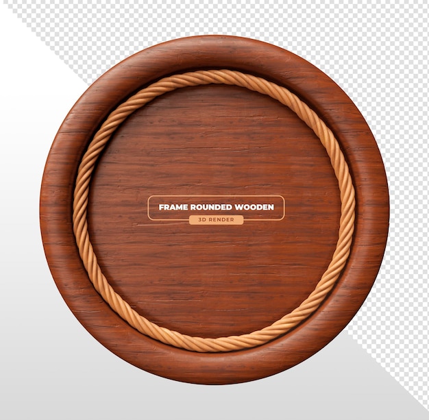 Marco circular de madera con bombillas 3D