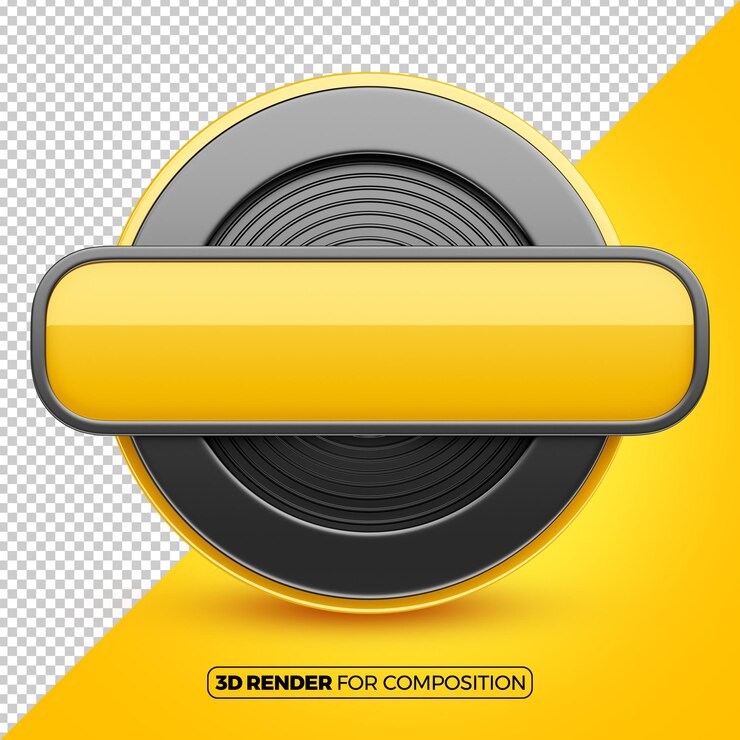 PSD marco circular negro y amarillo para la composición