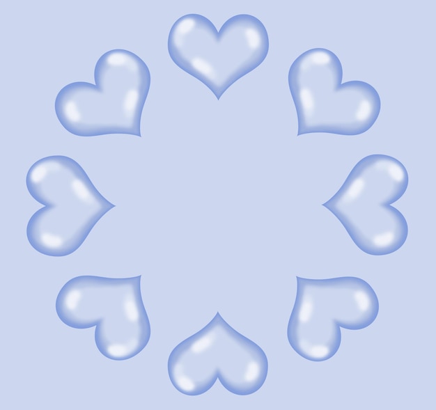 Marco de círculo de corazón azul