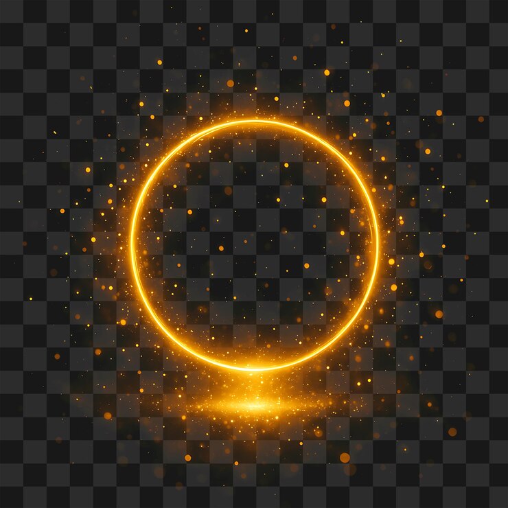PSD marco de círculo mágico brillante con efectos de luz brillante en fondo transparente png