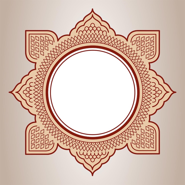 PSD marco de círculo redondo transparente con patrón circular de oro mandala de época clipart vector