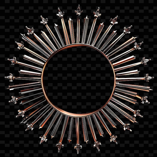 Marco de cobre moderno de mediados de siglo con diseño Starburst Enhance PNG Diseño de fondo de lujo