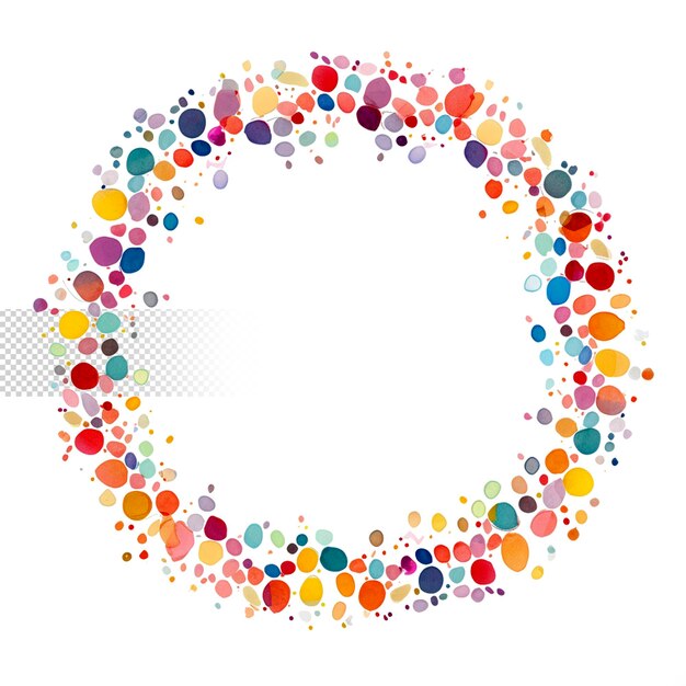 Marco de colores con puntos de polca aislado
