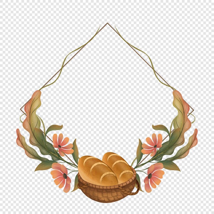 PSD marco de corona de otoño otoño con elementos de follaje otoñal png clipart