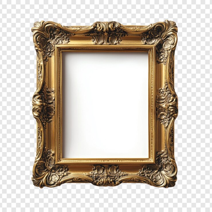 PSD un marco de cuadros dorado adornado con detalles elaborados un lienzo en blanco espera su obra de arte o fotografía mostrar sus recuerdos preciados o obras maestras con estilo