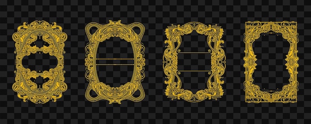 Marco decorativo de oro de lujo sobre fondo transparente