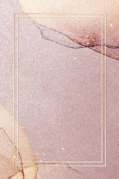 Marco dorado en la ilustración de fondo rosa brillo