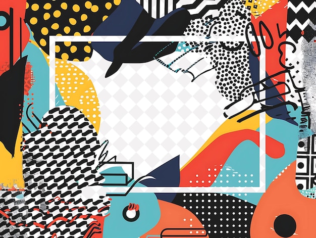 Marco de estilo abstracto mejorado con patrones geométricos y diseño de fondo creativo Bo PNG
