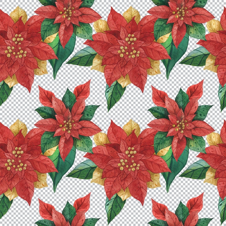 PSD marco floral navideño con flor de pascua de plantas de invierno. borde de acuarela