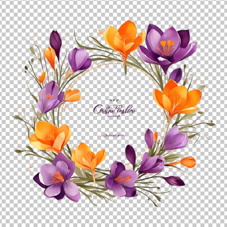 PSD marco de flores de acuarela diseño de flores de aquarela