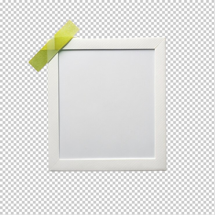 PSD marco fotográfico decorado con corazones de papel sobre un fondo transparente