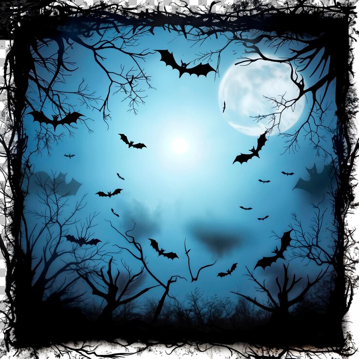 PSD marco de halloween aislado sobre un fondo transparente