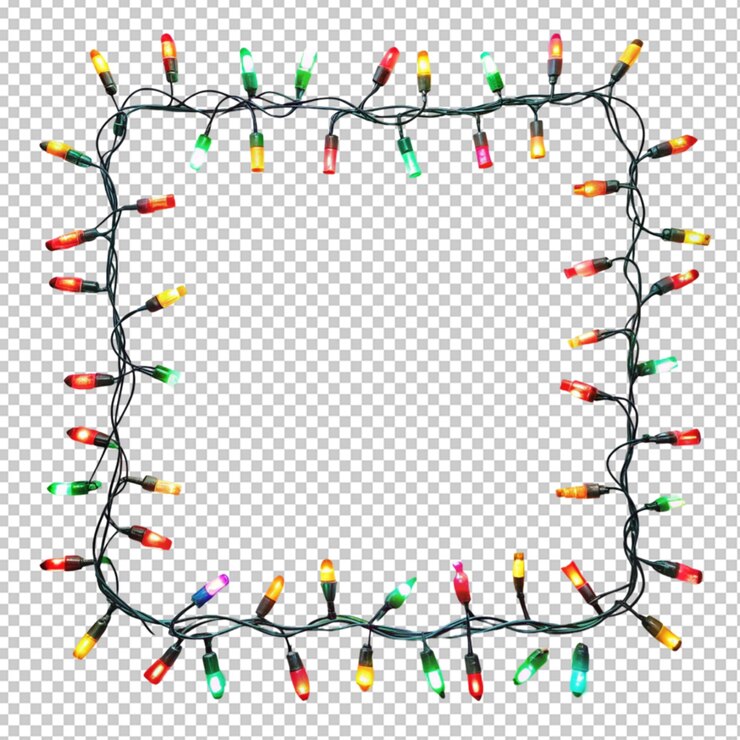 PSD marco hecho de luces de navidad