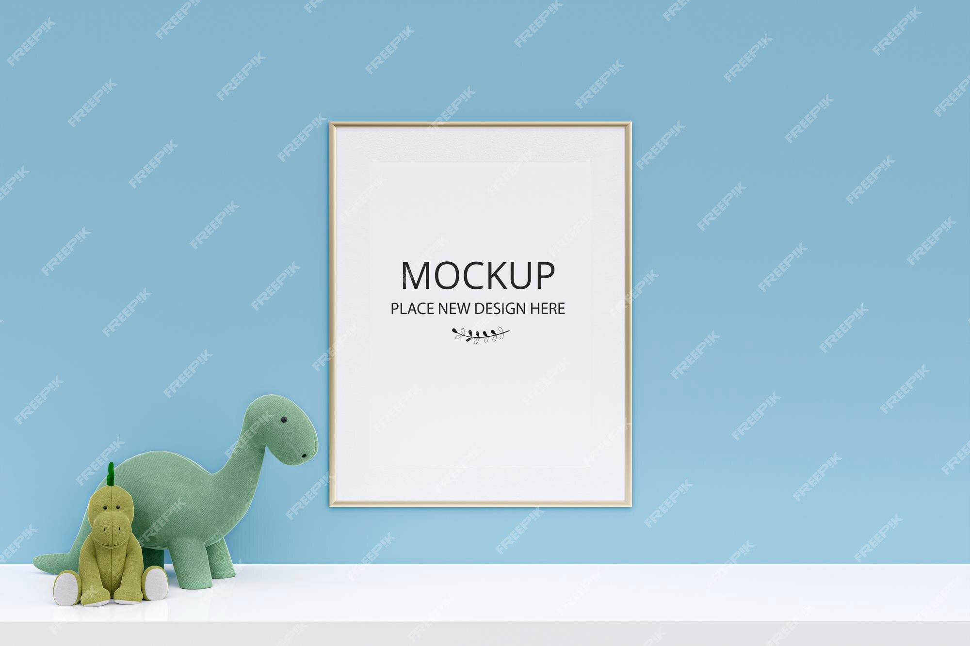 Un marco de imagen de maqueta con dinosaurios de peluche en el estante blanco 3d rindió la ilustración | Archivo PSD Premium Un marco de imagen de maqueta con dinosaurios de peluche en el estante blanco 3d rindió la ilustración | Archivo PSD Premium