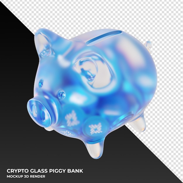 Marco de infraestructura RSK RIF alcancía de vidrio con monedas criptográficas ilustración 3d