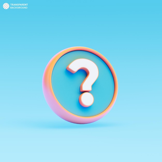 Marco de interrogación en el icono del signo de habla de burbuja renderización 3D