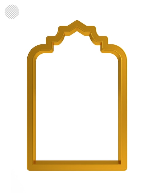 PSD marco islámico con borde de oro 3d oro 3d ventanas árabes siluetas de marco arquitectos tradicionales árabes