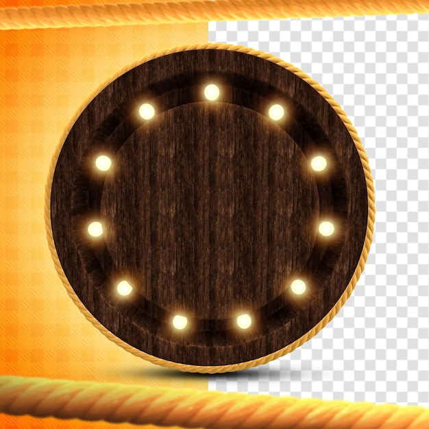 marco de madera con lámparas 3d render