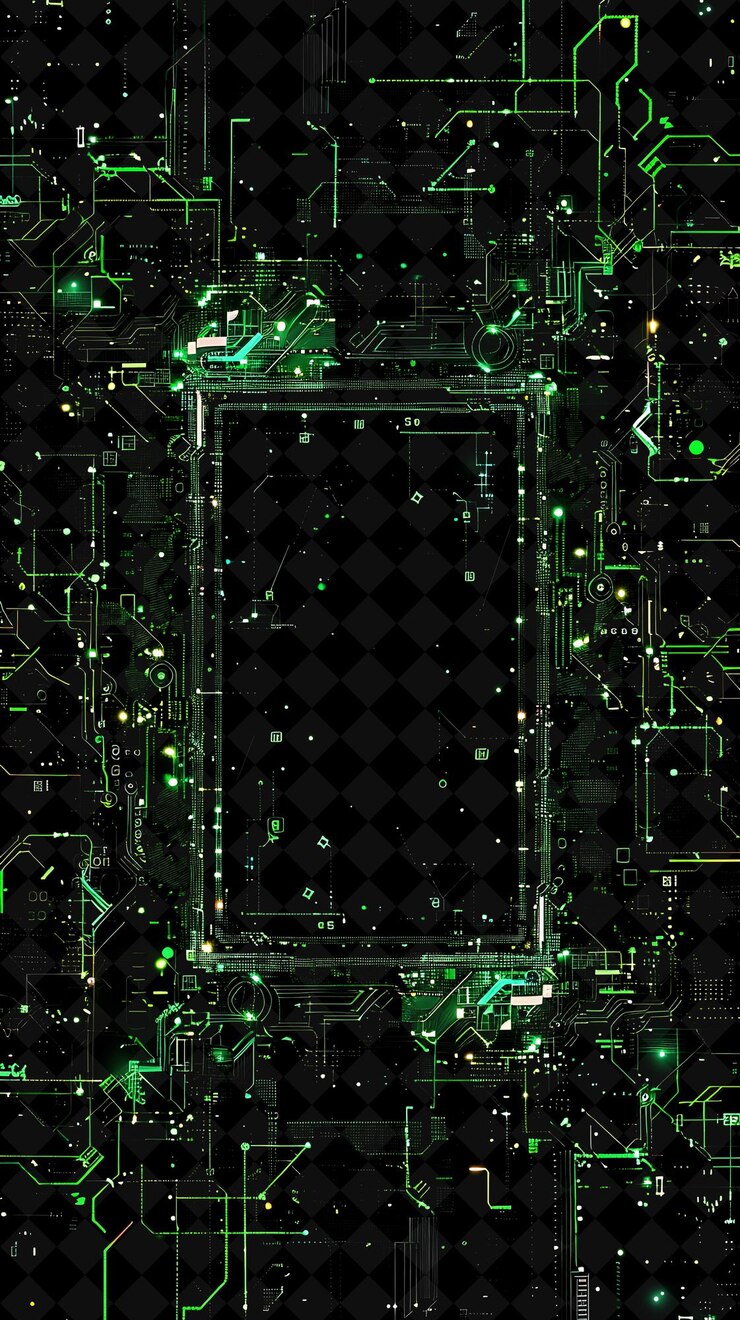 PSD marco de matriz pixelada png con símbolo nem gráfico de computadora retro y2k forma de neón en fondo oscuro