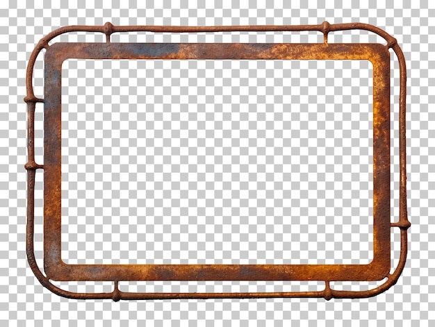 PSD marco de metal oxidado vintage aislado sobre fondo transparente png psd