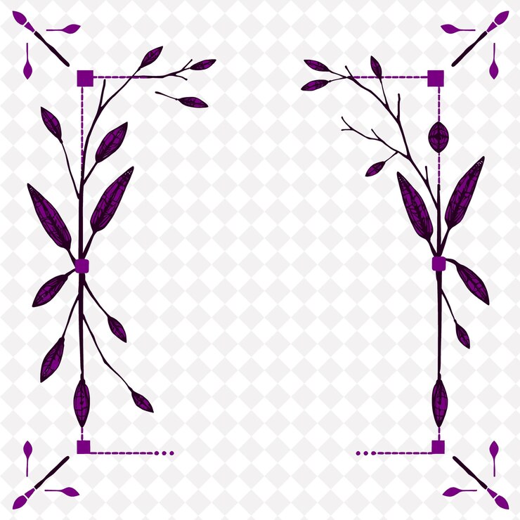 PSD marco con pacíficas colas de conejo secas con dos hojas diseños de marco natural inspirados en png