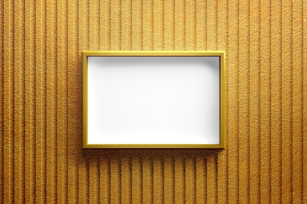 marco en una pared con un fondo de textura dorada