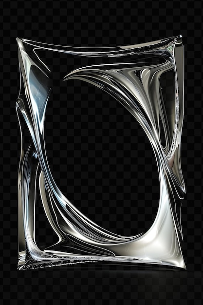 PSD marco de plata futurista con líneas dinámicas decoradas con fondo de arte de decoración de metal de lujo enam