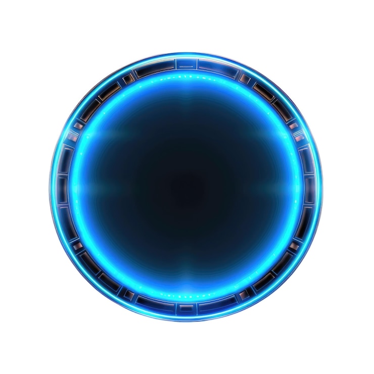 PSD marco de portal de forma geométrica misteriosa con luz de neón de estilo digital aig35