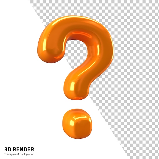 Marco de pregunta pregunta icono 3d señal con fondo transparente