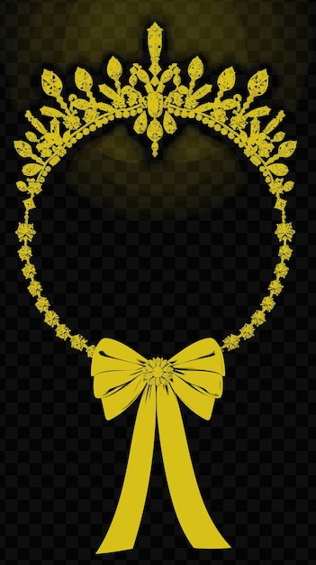 PSD marco de la princesa tiara con cinta de satén y formas de piedras preciosas l psd textura border art diseño collaje