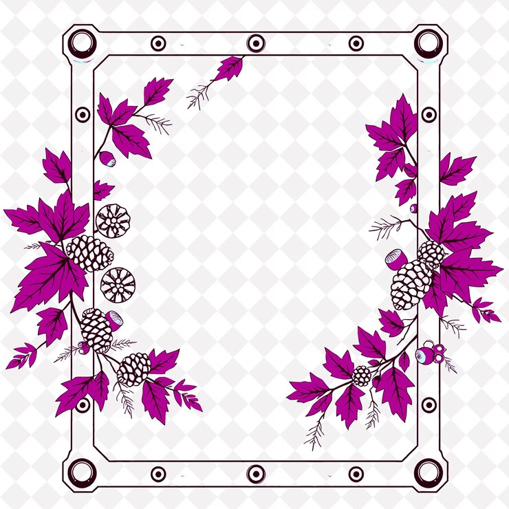 PSD marco con radiante follaje de otoño piñones bellota png inspirado en diseños de marcos naturales